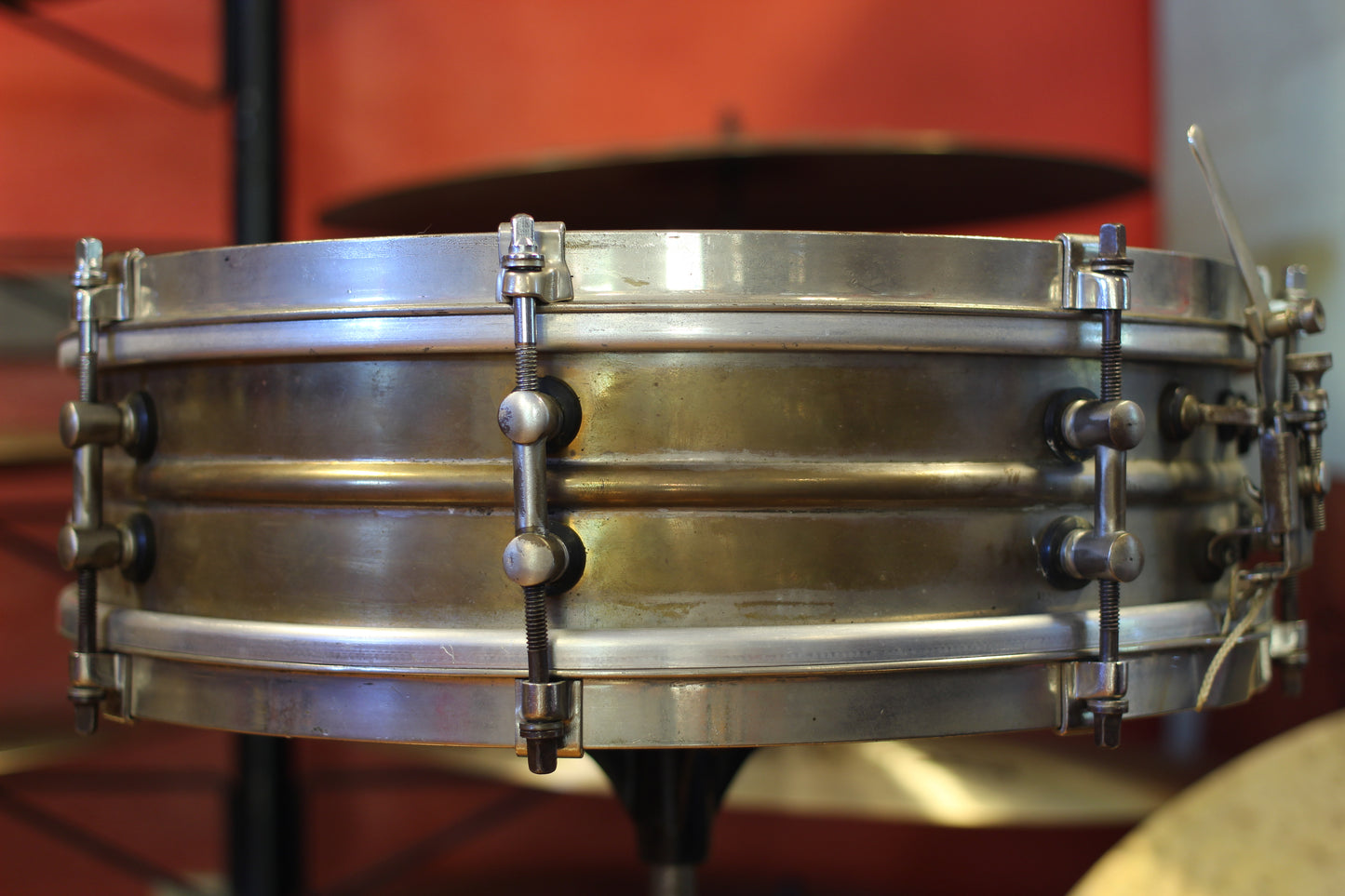 1930's Slingerland / Ayers Percussion 4"x14" Nickel over Brass Snare Drum