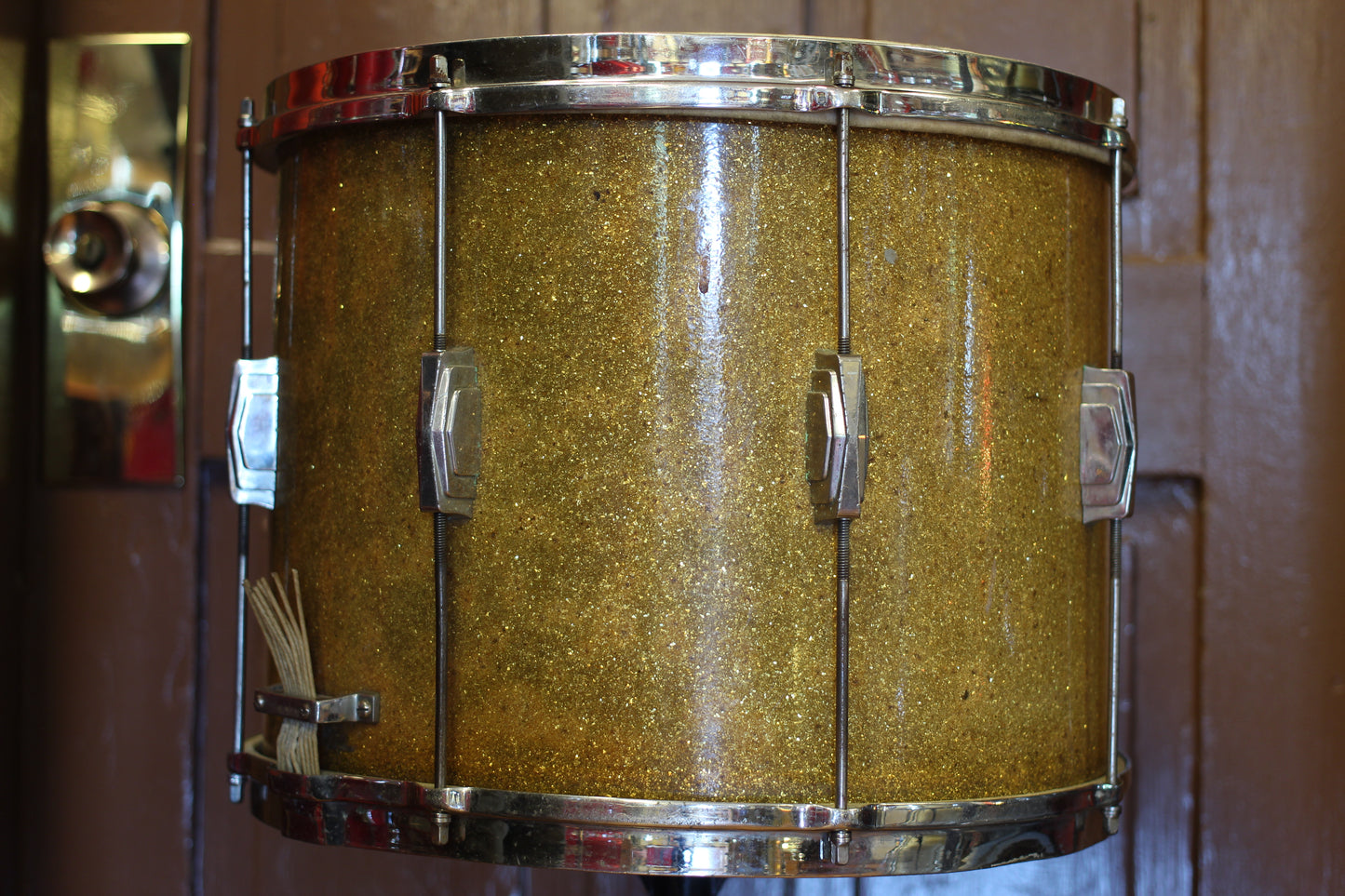 1946 Ludwig & Ludwig 12"x15" Triumphal Parade Drum in Gold Flash Pearl