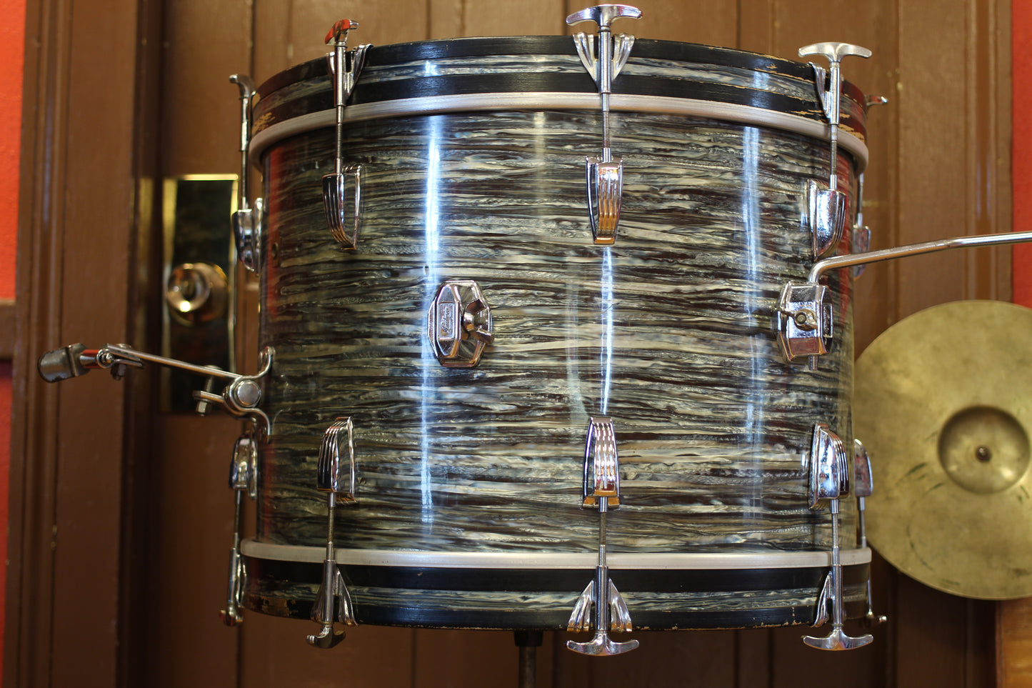 1967 Ludwig Downbeat in Oyster Blue Pearl 14x20 14x14 8x12