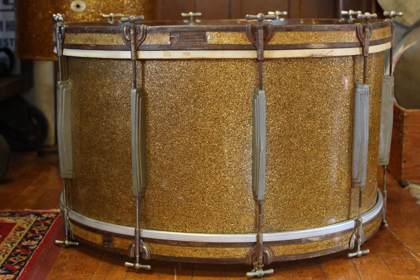 1941 Ludwig & Ludwig 'Swing Sensation' Outfit in Gold Flash Pearl 14x26 7.5x13 12.5x16
