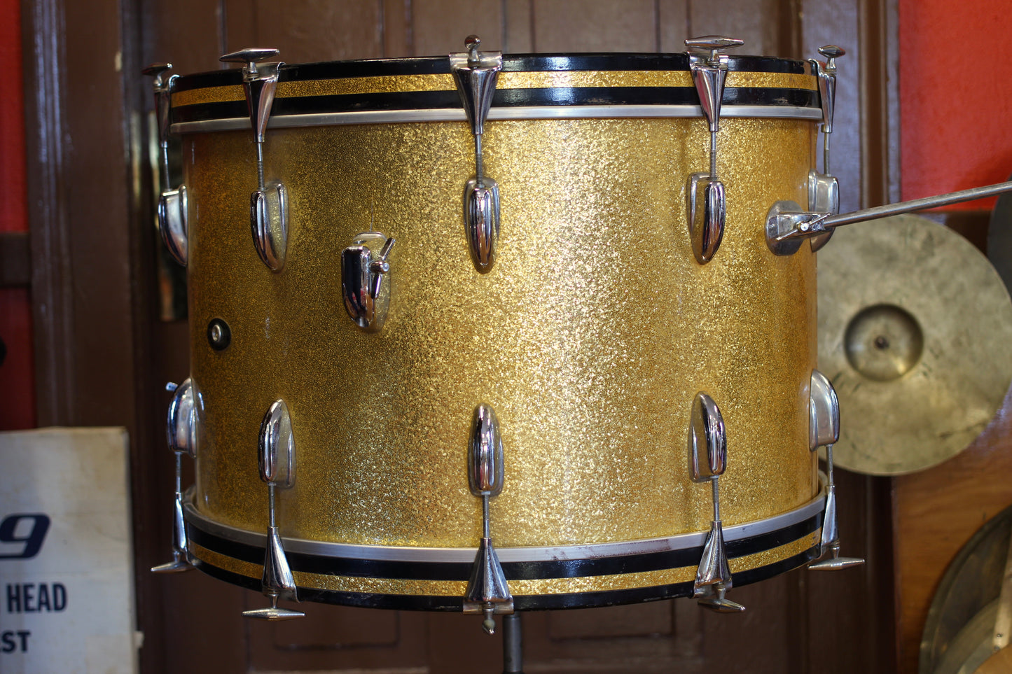 1965 Slingerland Gene Krupa Deluxe in Sparkling Gold Pearl 14x22 16x16 8x12