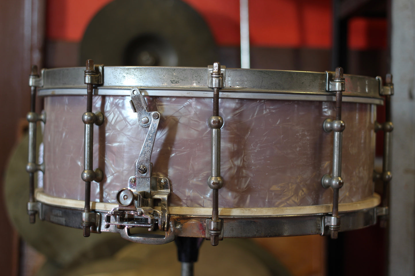 1930's Ludwig 5"x14" Super Sensitive Snare Drum in Lavender Pearl
