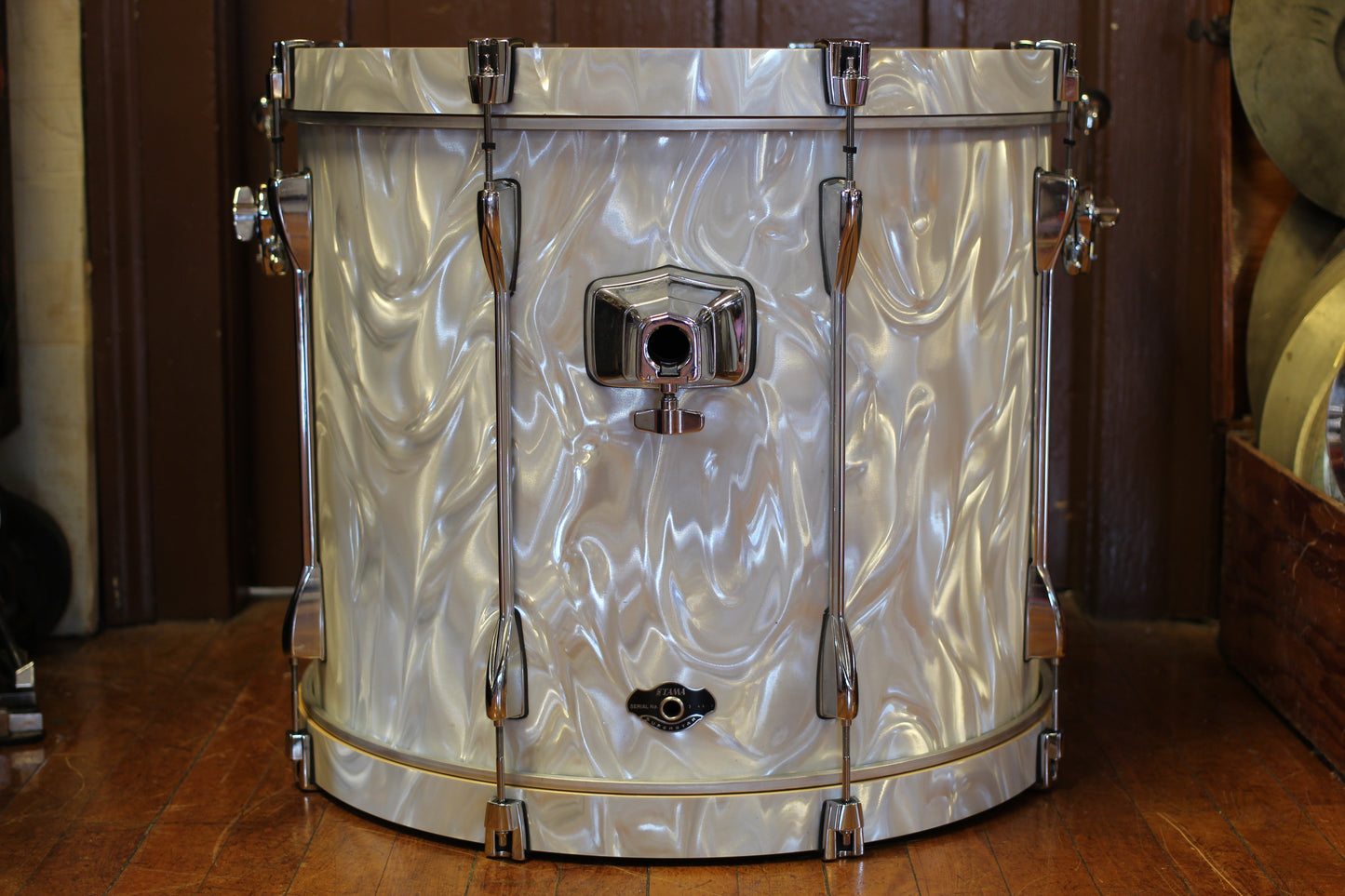 Used Tama Superstar Hyperdrive Kit in White Satin Flame 18x22 16x16 9x12