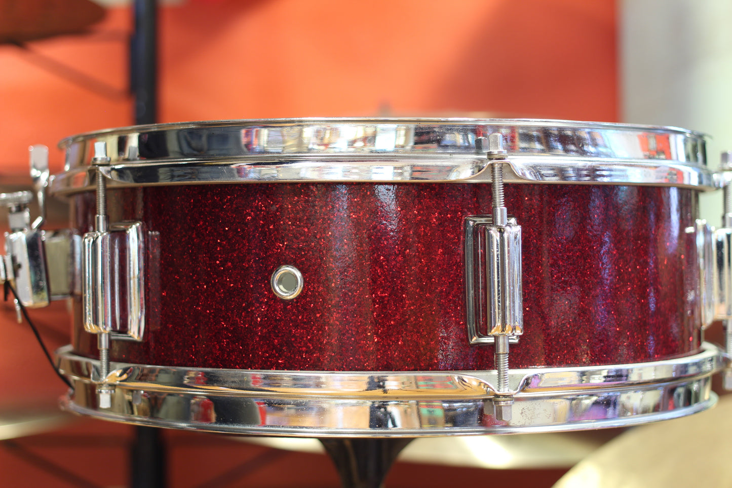 1960's Rogers Luxor Snare Drum 5"x14" in Red Sparkle