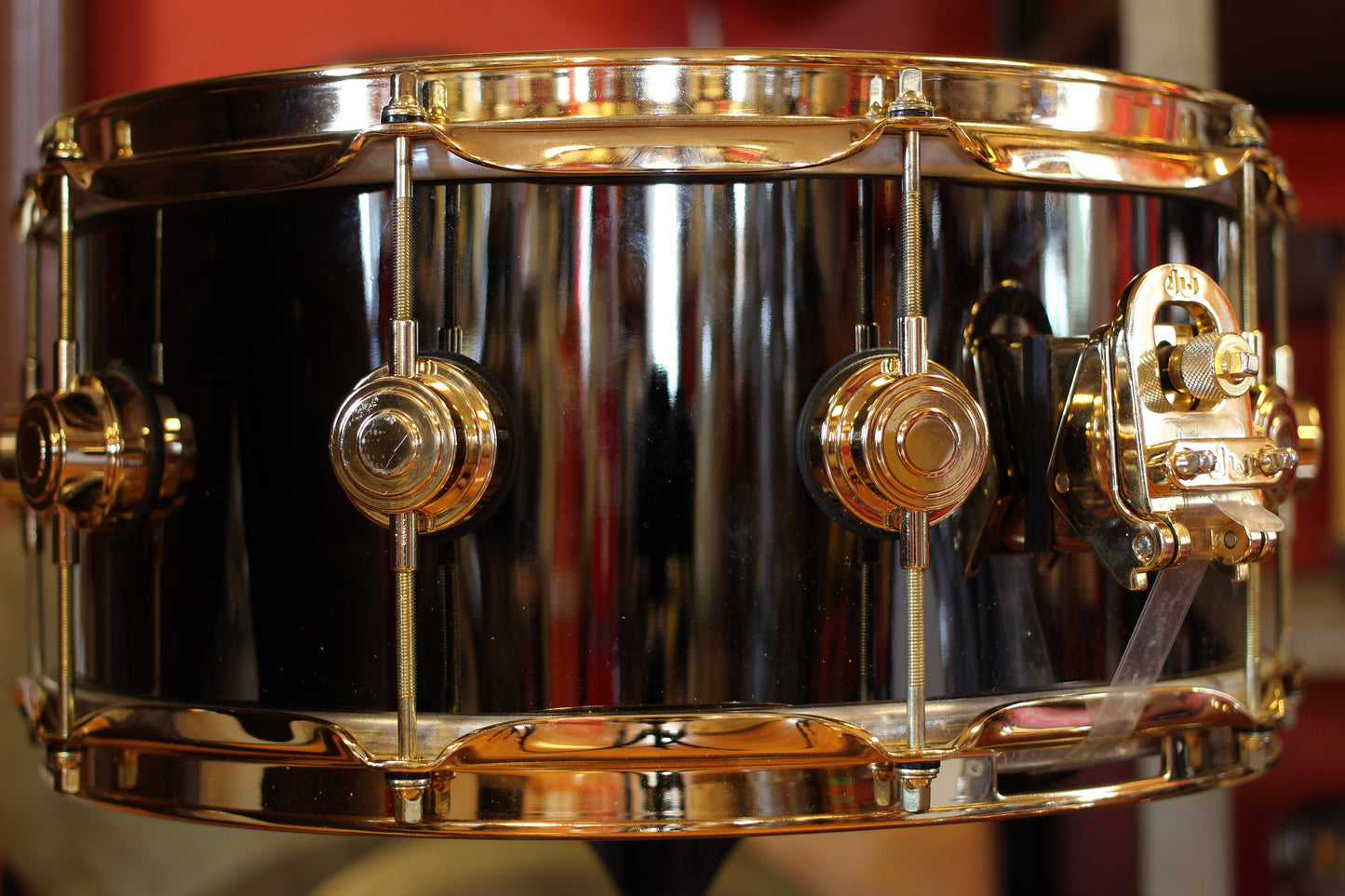 Used DW Collectors 6.5"x14" Black Nickel over Brass w/ Gold Hardware