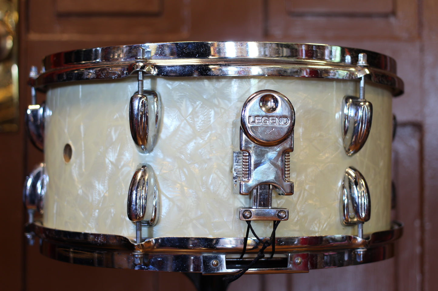 Vintage Slingerland/Legend Modified Snare Drum 6.5"x14" in White Marine Pearl