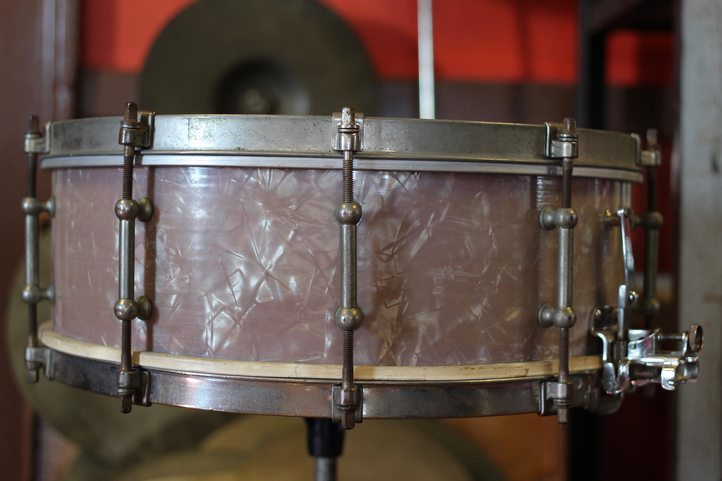 1930's Ludwig 5"x14" Super Sensitive Snare Drum in Lavender Pearl