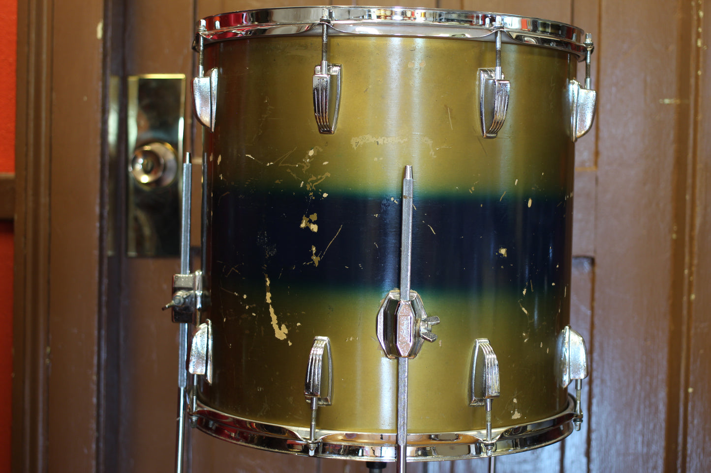 1960/70's Ludwig Deluxe Classic in Gold & Blue Duco 14x24 16x16 9x13