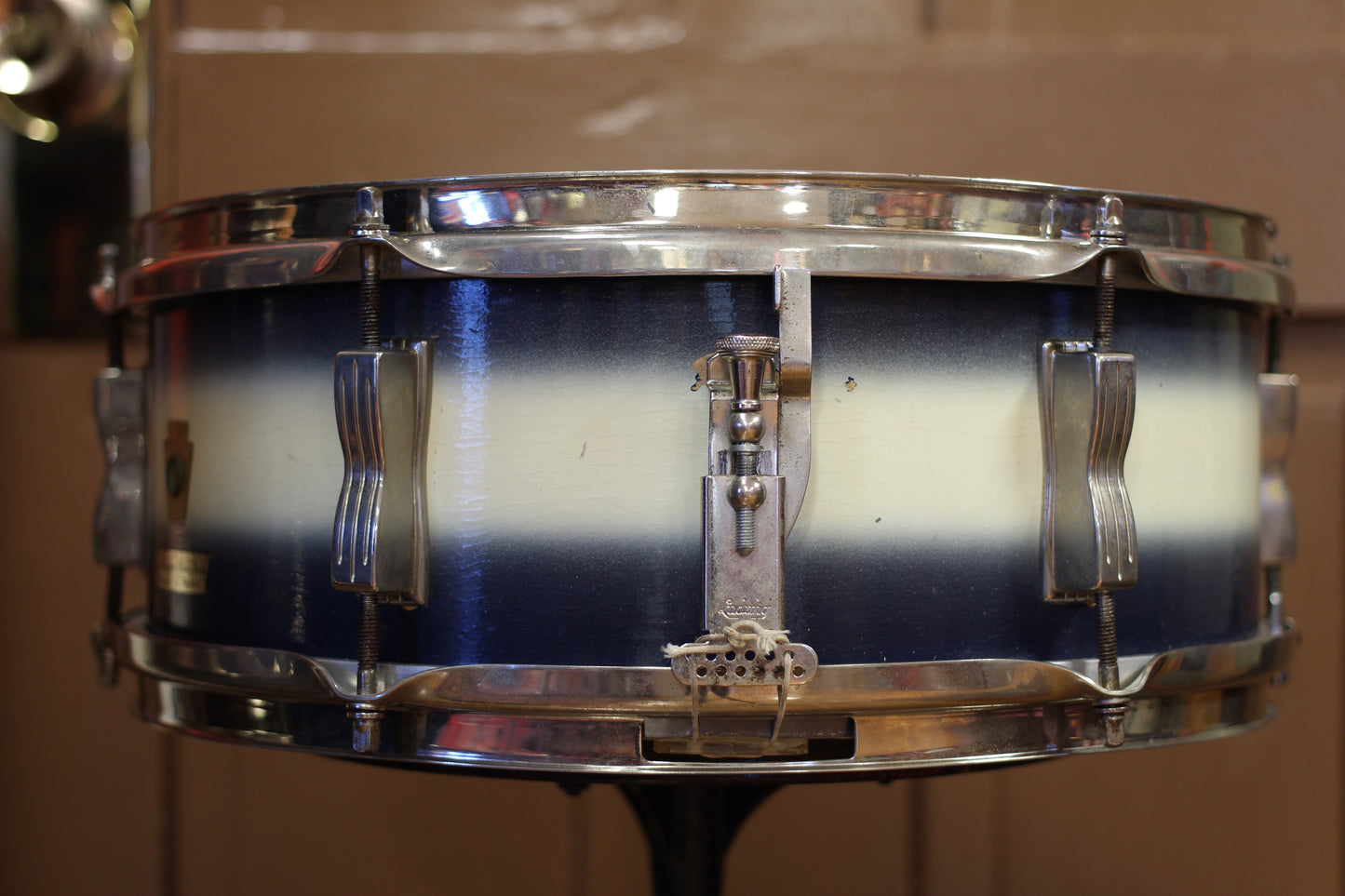 1965 Ludwig Pioneer 5.5"x14" in Blue & White Duco