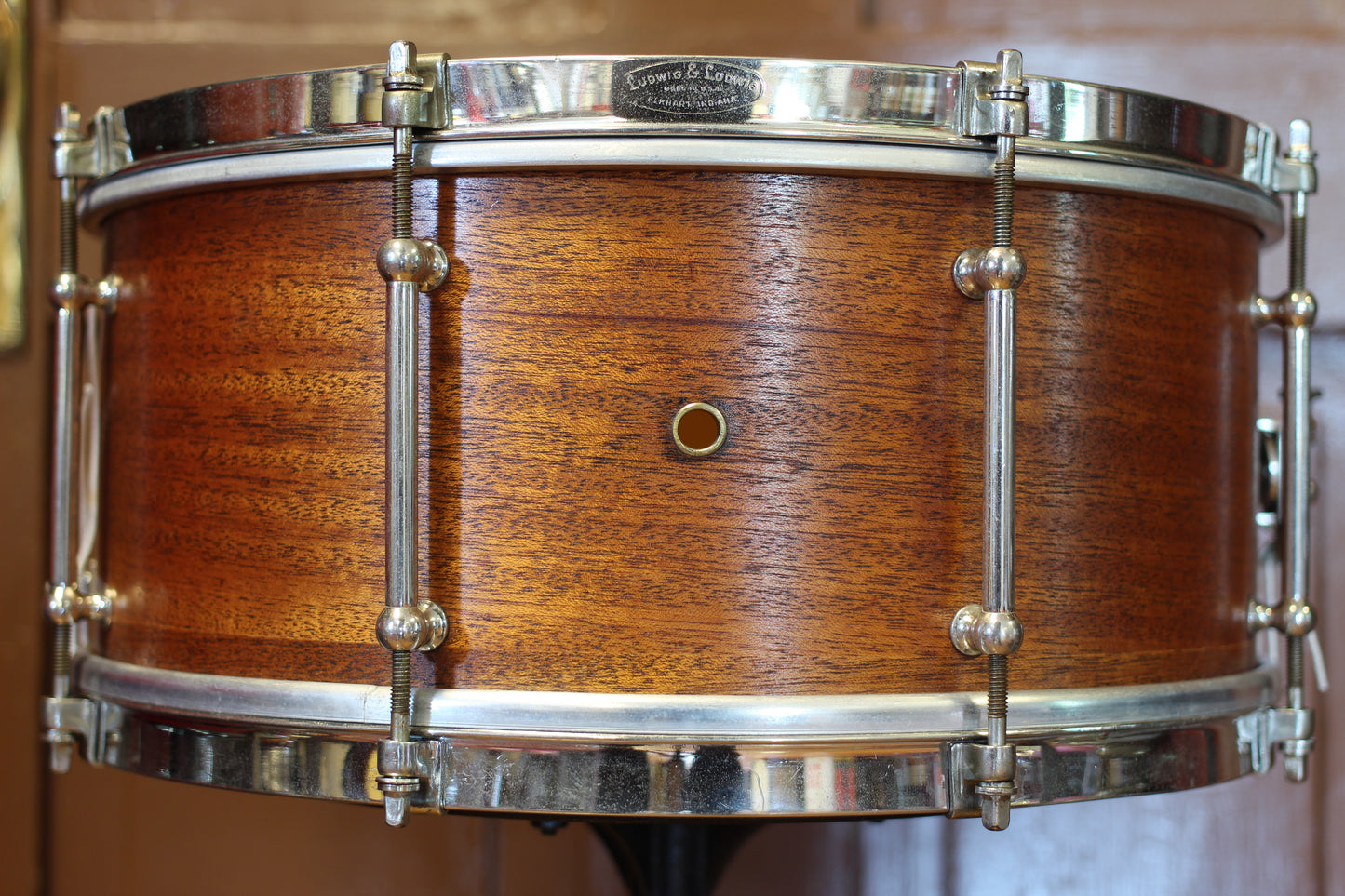 1930's Ludwig 'Pioneer' Model Snare Drum 6.5"x14" in Natural Mahogany