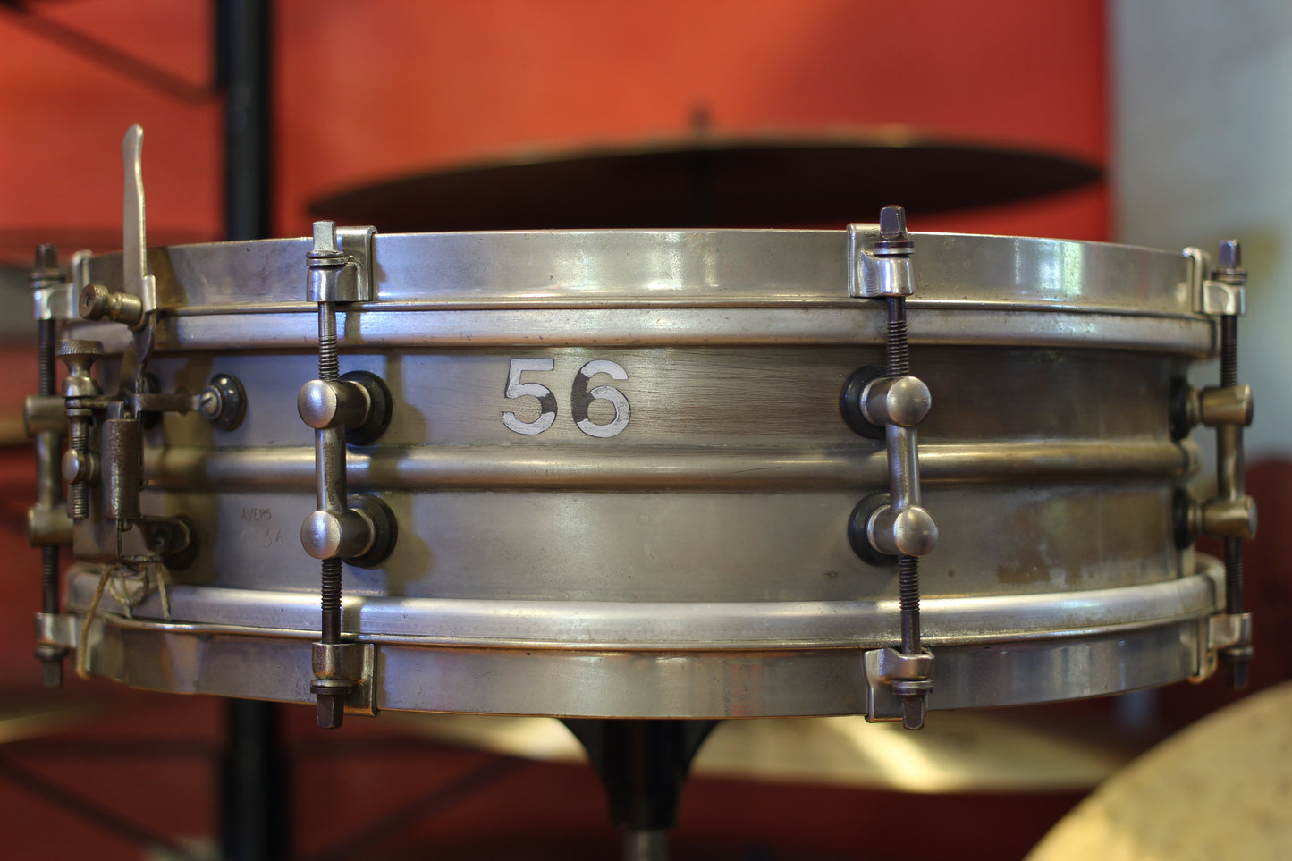 1930's Slingerland / Ayers Percussion 4"x14" Nickel over Brass Snare Drum