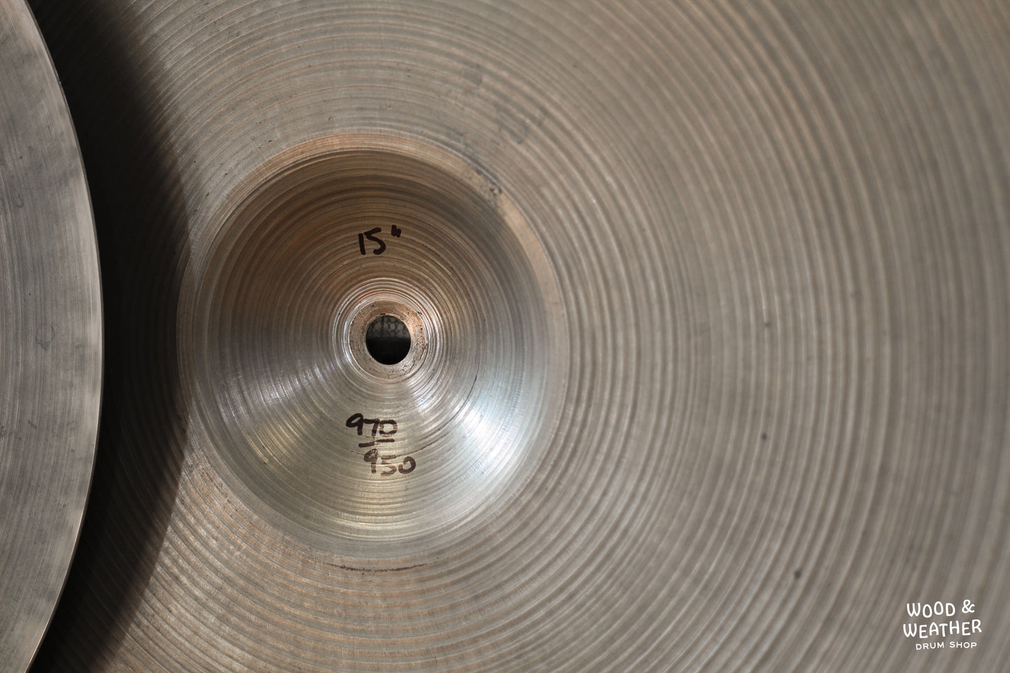 1950s A. Zildjian 15" "Small Stamp" Hi-Hat Cymbals 950/970g