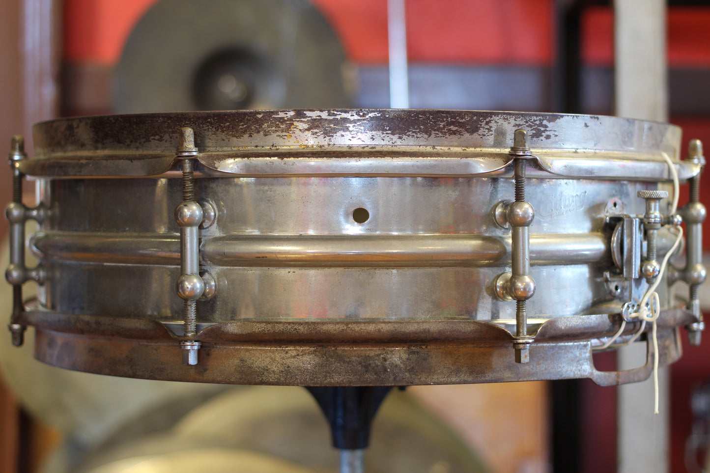 1920's Ludwig 'Dance Model' Snare Drum 4"x14" Nickel over Brass 2-Piece shell