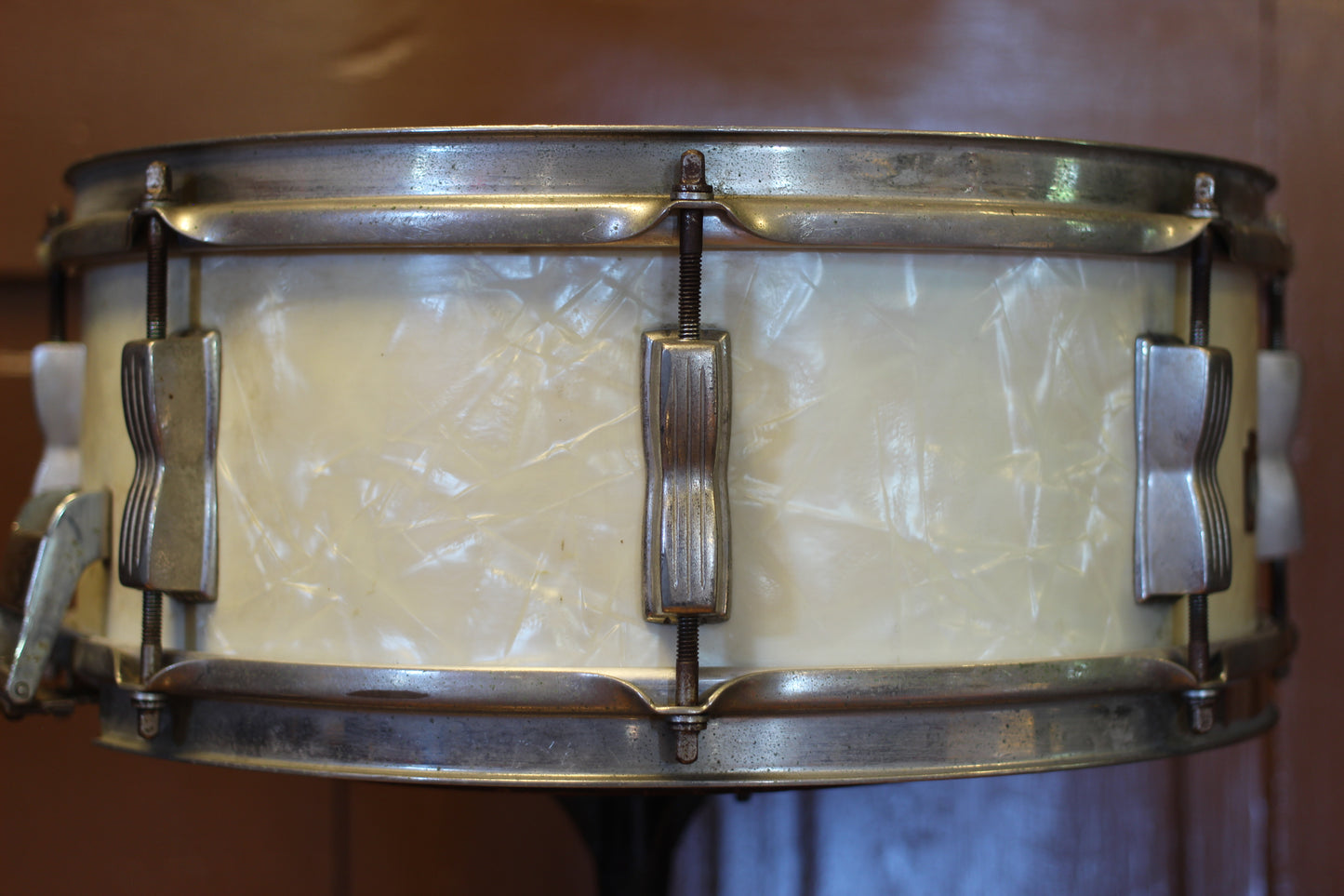 1940's WFL Super Classic Snare Drum 5.5"x14" in White Marine Pearl