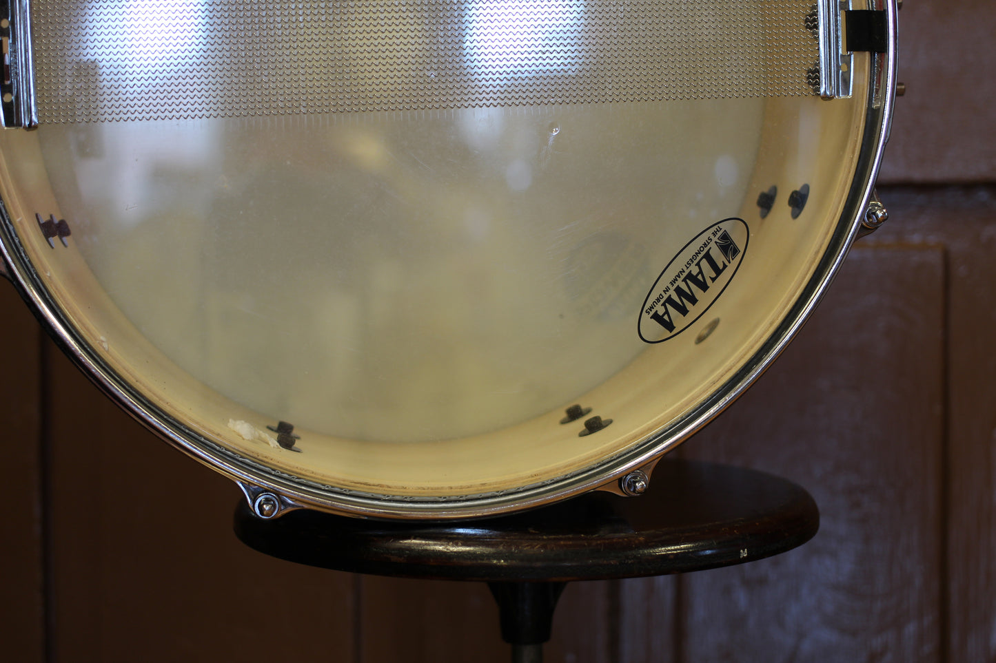 Used Tama Superstar Hyperdrive 5"x14" Snare Drum in White Satin Flame