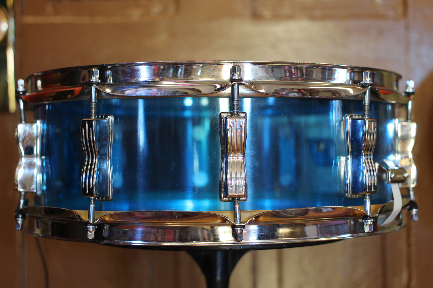 1970's Ludwig Blue Vistalite Snare Drum 5"x14" Serial #1050729