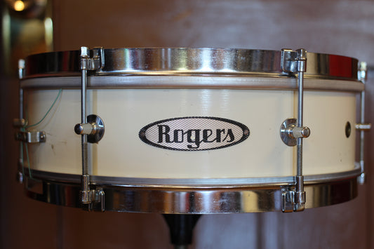 1960s Rogers Classmate Snare Drum in White Lacquer 4"x13"