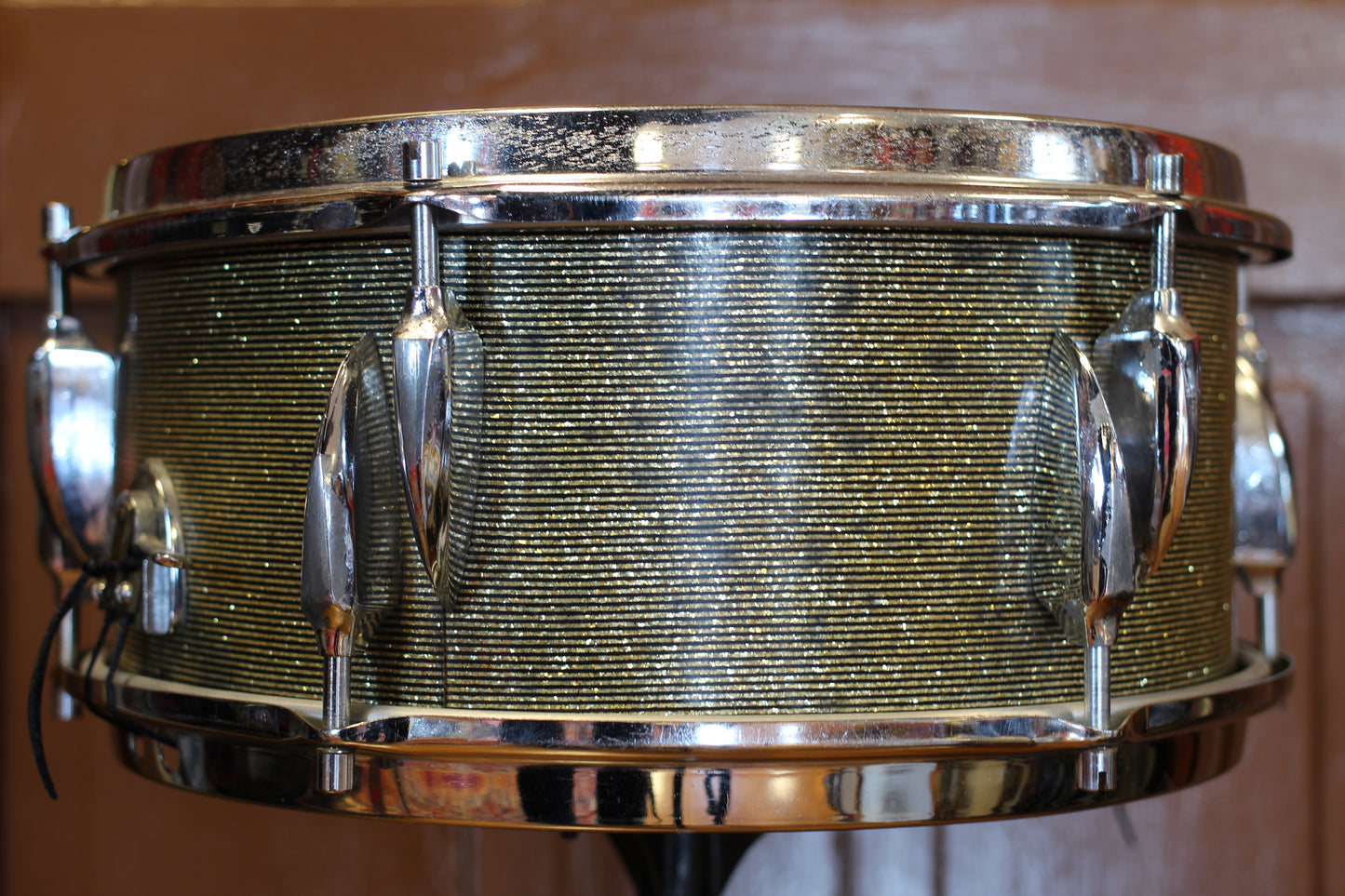 1960's Sonor 6"x13" Snare Drum in Black & Silver Striped Glitter