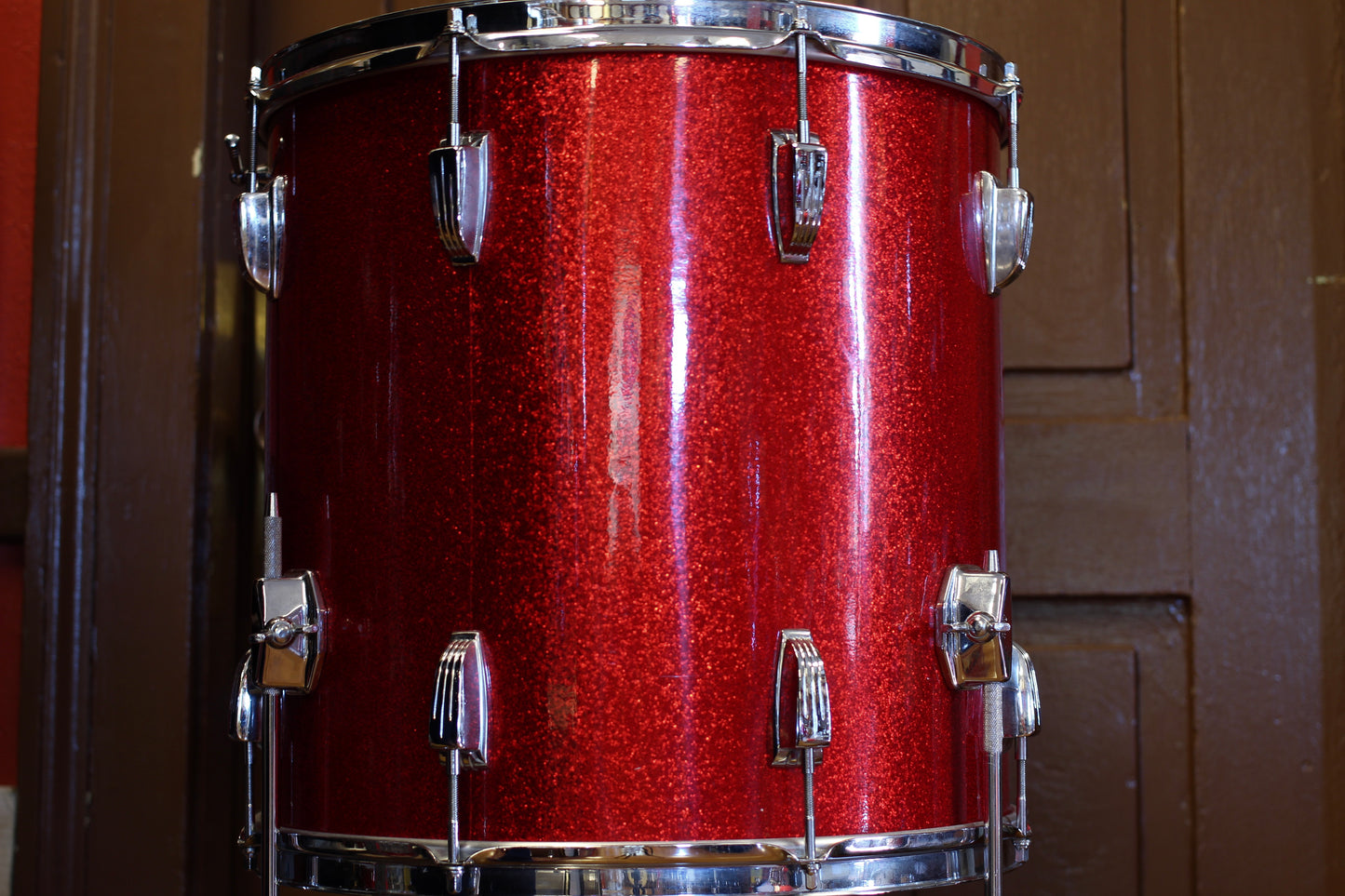 1963 Ludwig Pre-Serial "SuperBeat" in Red Sparkle 14x20 16x16 8x12