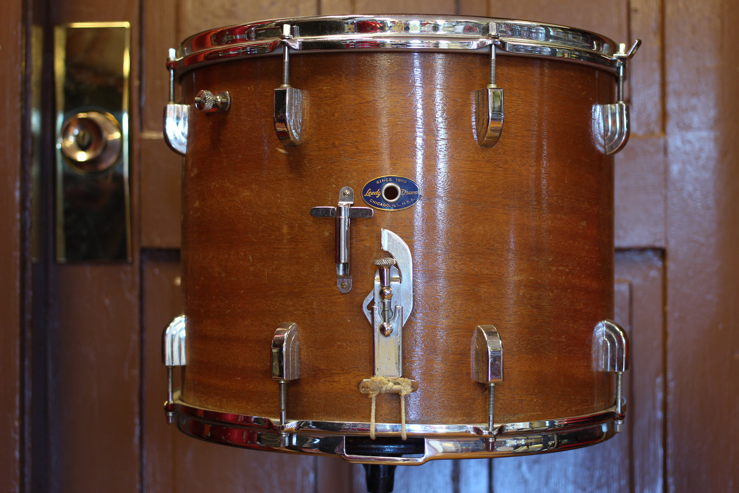 1960's Leedy 'Floating Head' Snare Drum 12"x15" in Natural Mahogany