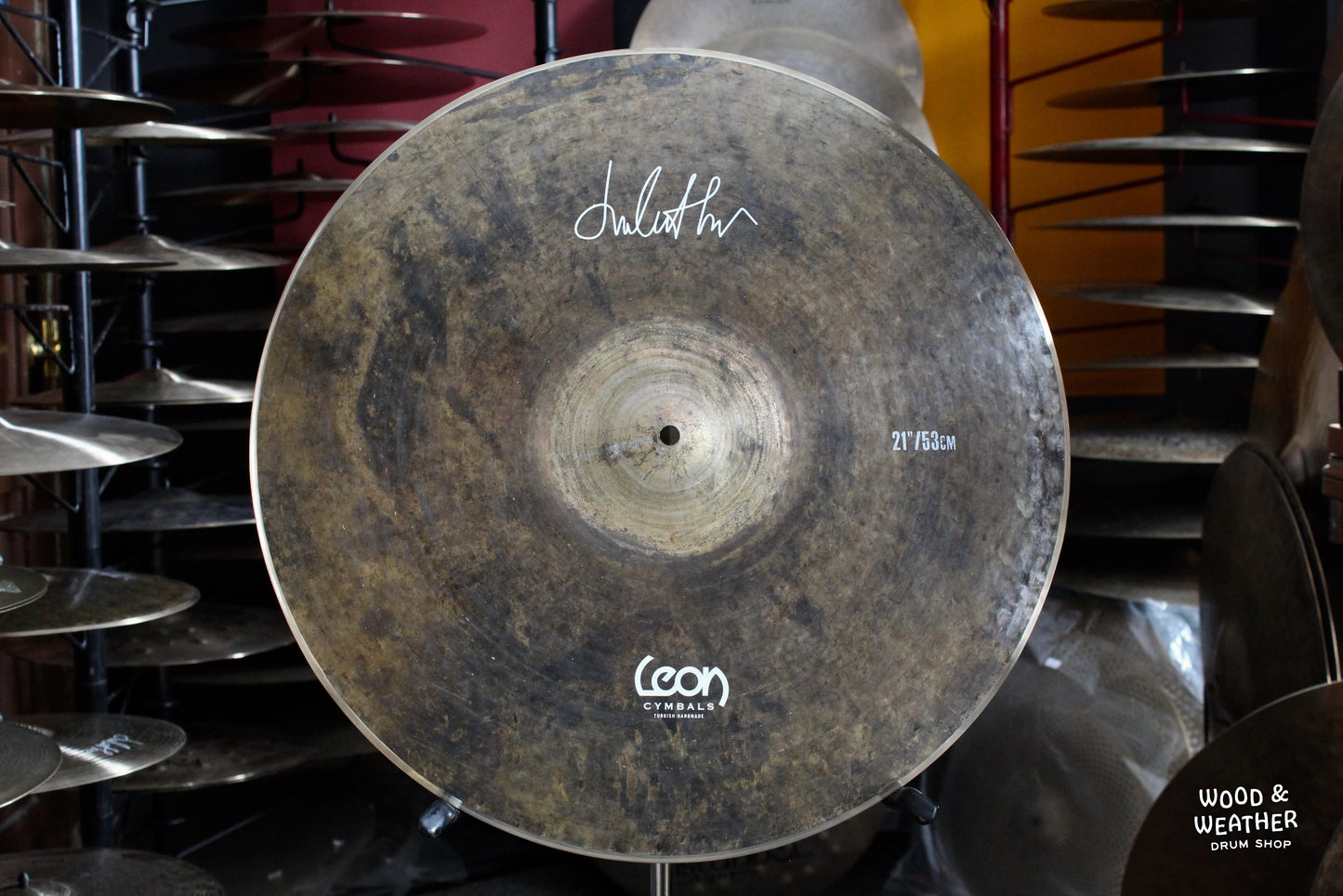 Leon Cymbals 21" Flat Bell Raw Lathed Ride Cymbal 1890g