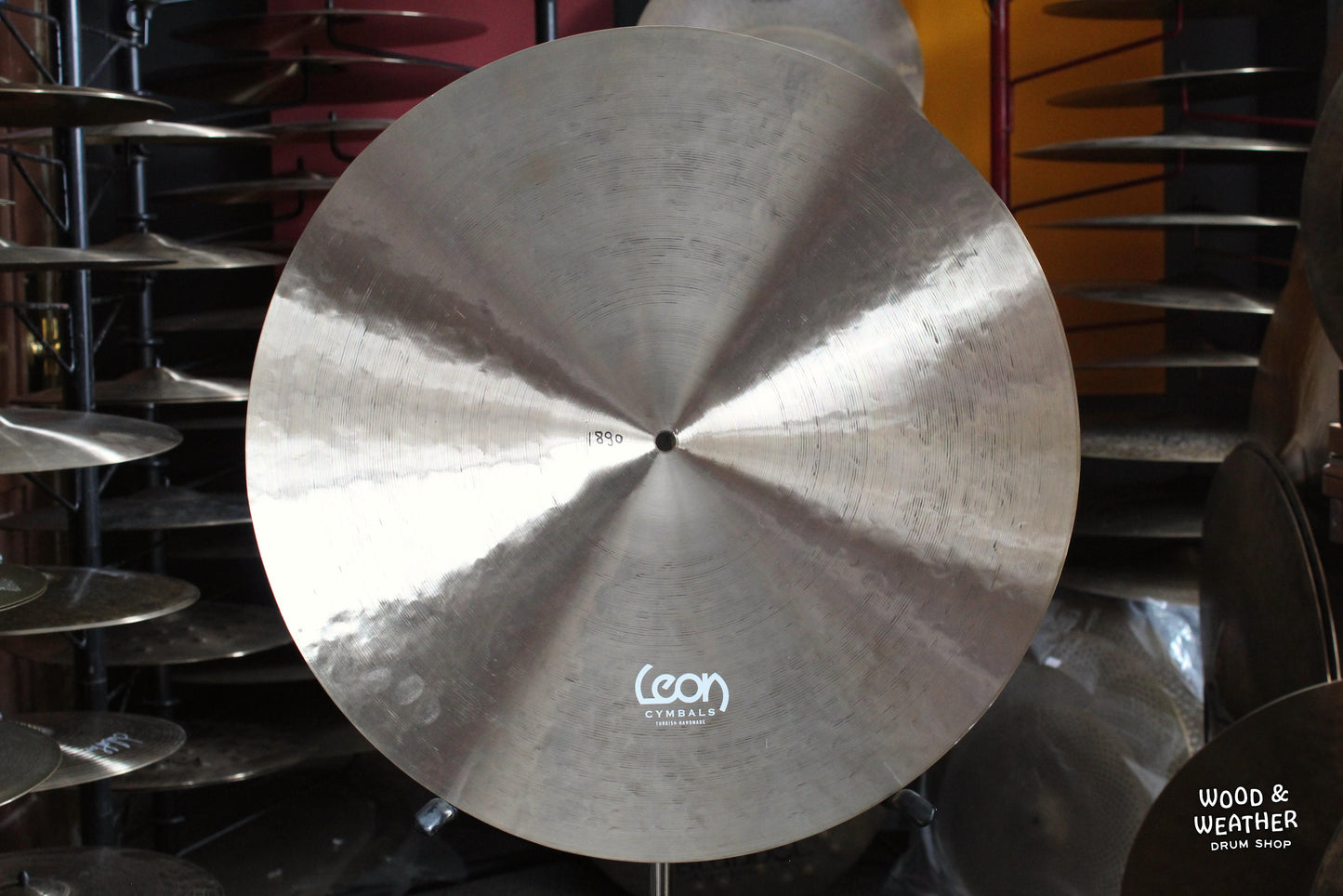 Leon Cymbals 21" Flat Bell Raw Lathed Ride Cymbal 1890g