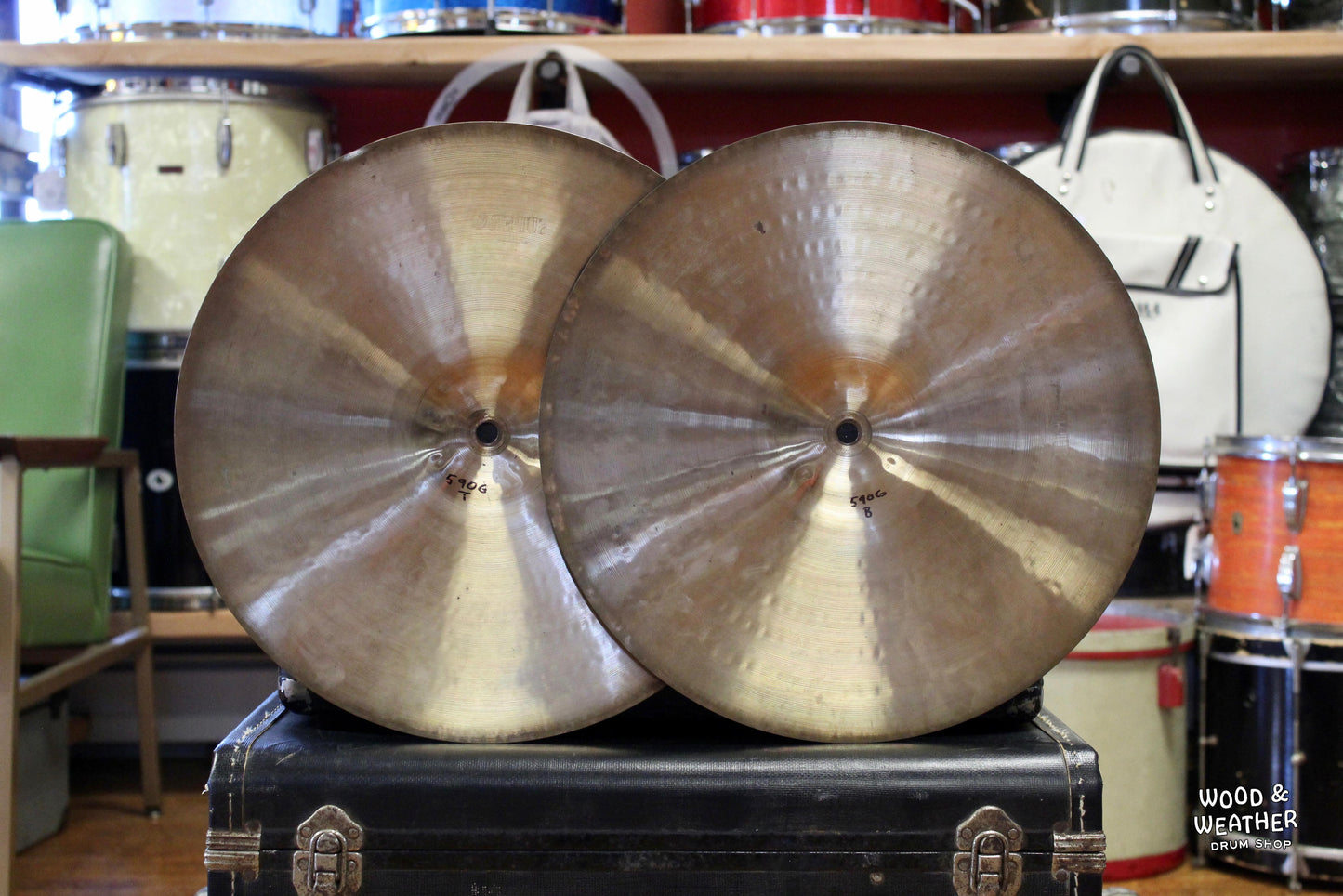 1960s Paiste Super 14" Hi-Hat Cymbals 590/590g