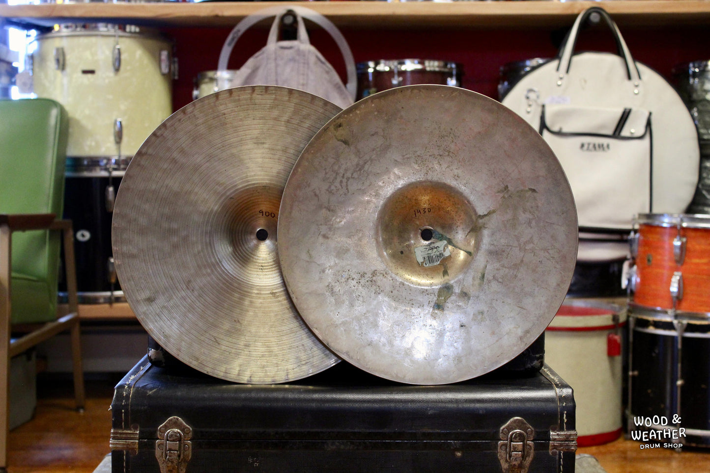 1997 Zildjian 13" K / Z Dyno Beat Hi-Hat Cymbals 900/1430g