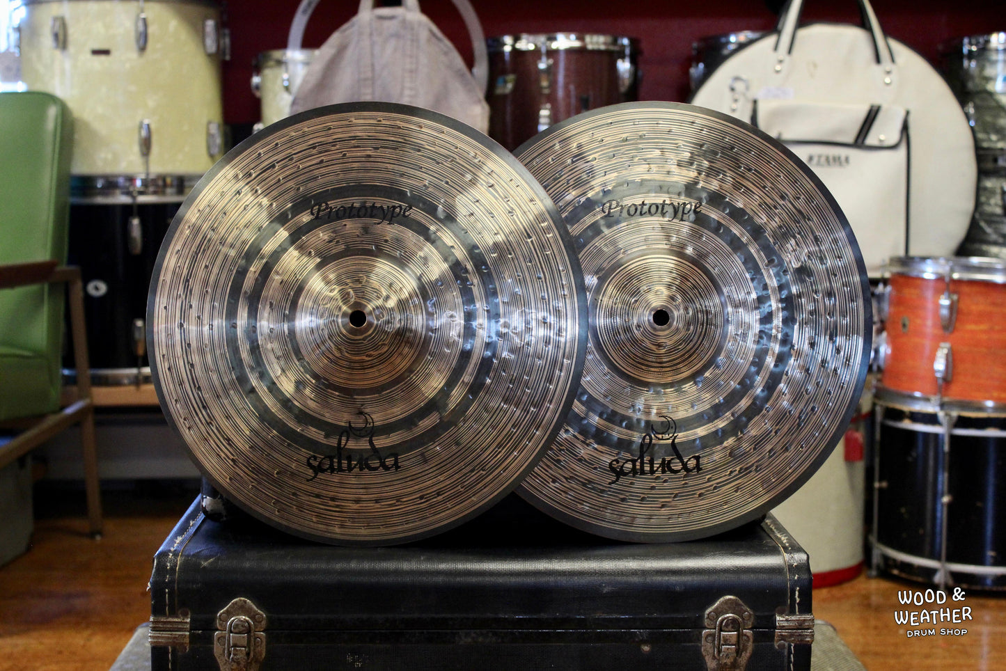 Used Saluda 14" Prototype Hi-Hat Cymbals 845/845g