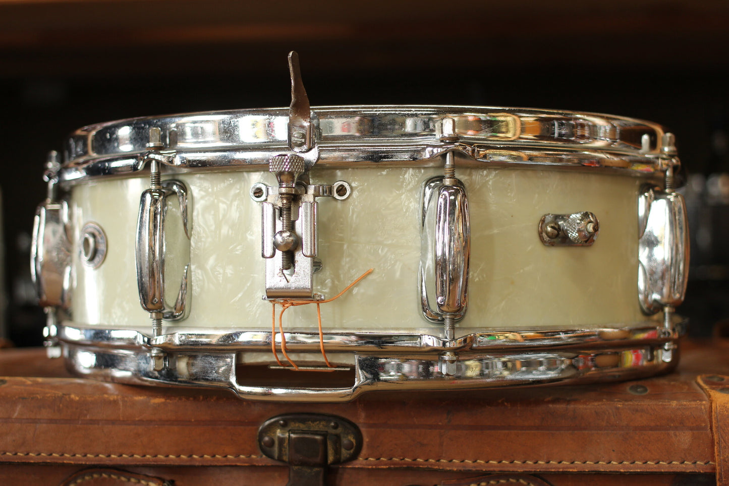 1950's Slingerland 4"x14" Snare Drum in White Marine Pearl