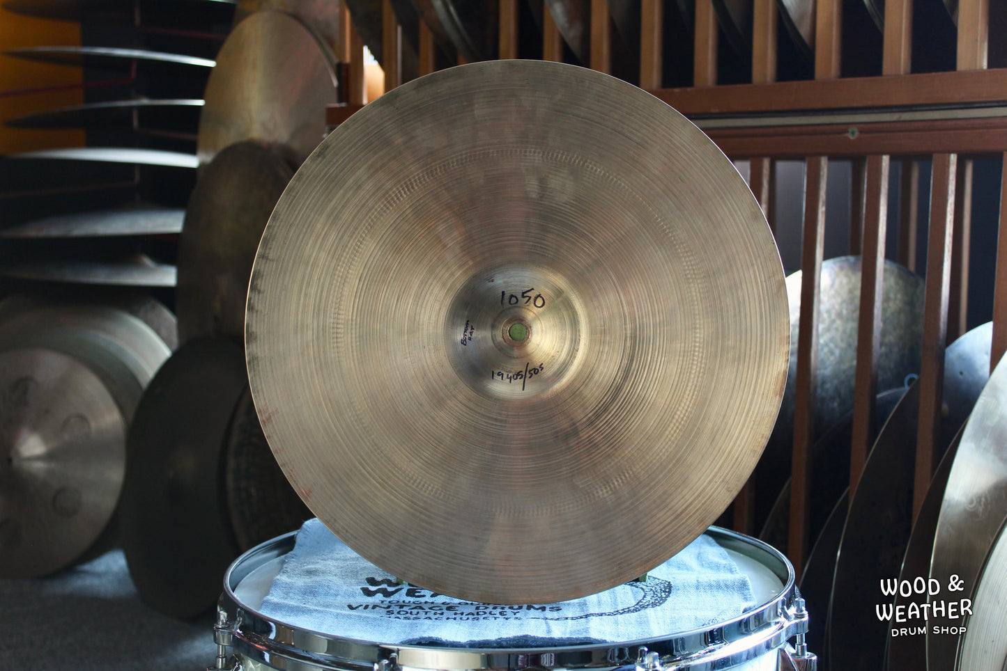 1960s A. Zildjian 15" Single Hi-Hat Cymbal 1050g