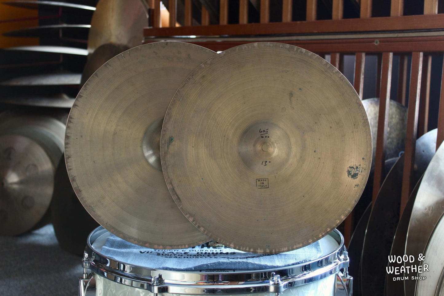 1950s Pasha 13" "Medium" Hi-Hat Cymbals 600/605g