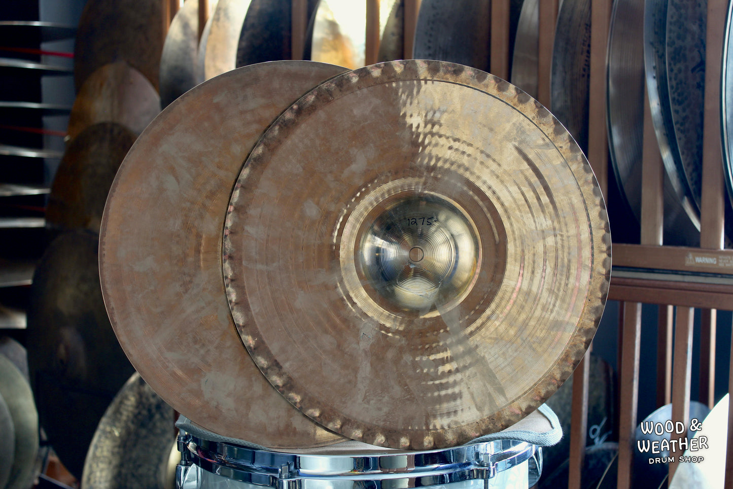 Used Zildjian 14" A Custom Mastersound Hi-Hat Cymbals 1015/1275g