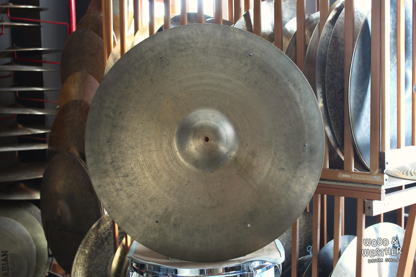 1950s A. Zildjian 22" Small Stamp Ride Cymbal w/ Rivets 2600g