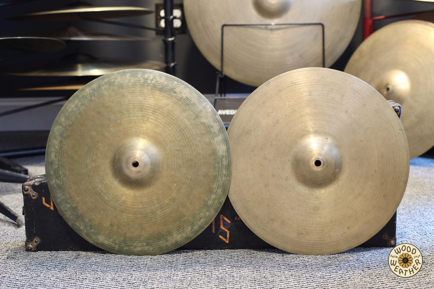 1950s A. Zildjian 14" "Small Stamp" Hi-Hat Cymbals 815/880g