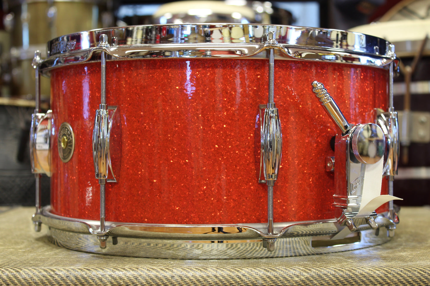 Gretsch Broadkaster Snare Drum 7"x14" in Tangerine Glass Glitter