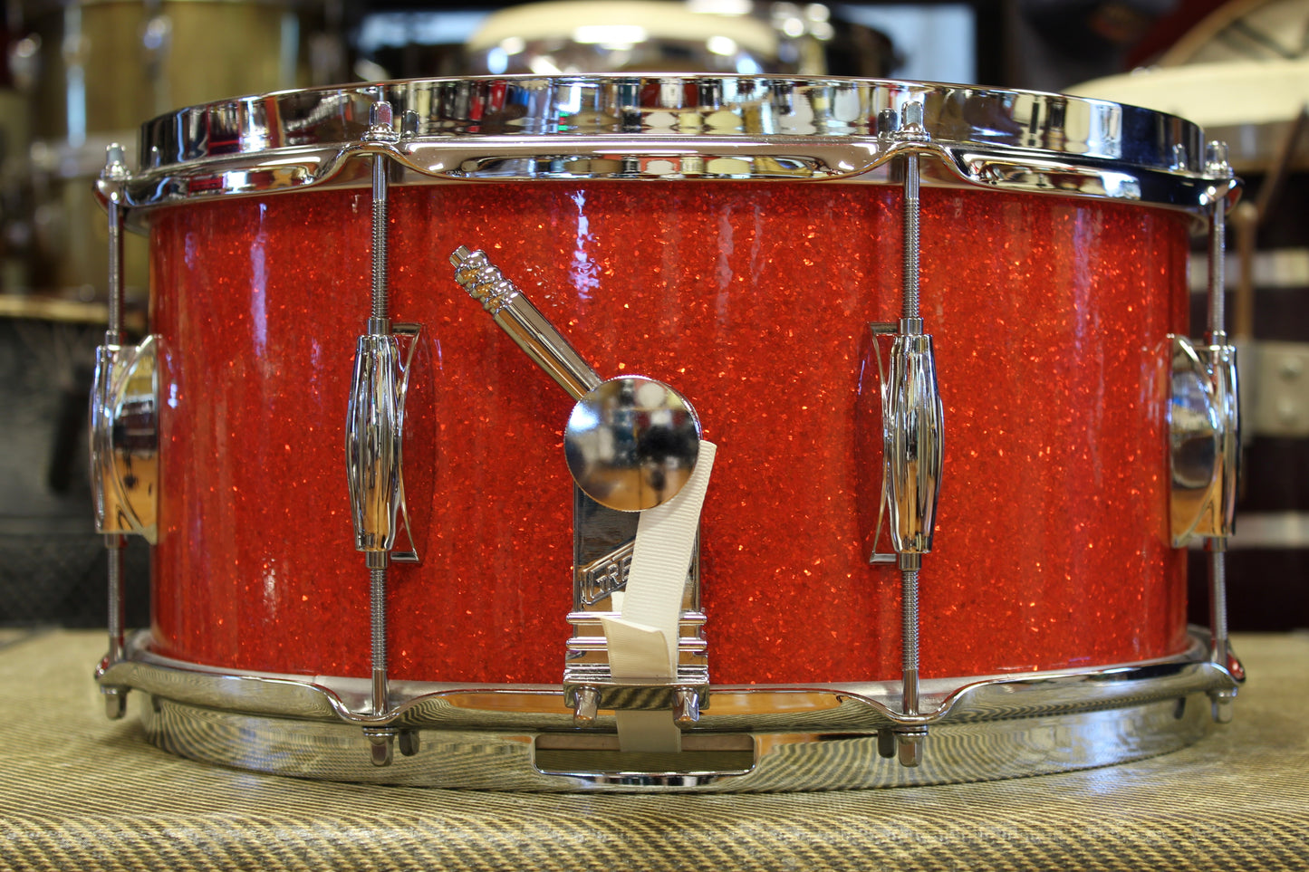 Gretsch Broadkaster Snare Drum 7"x14" in Tangerine Glass Glitter