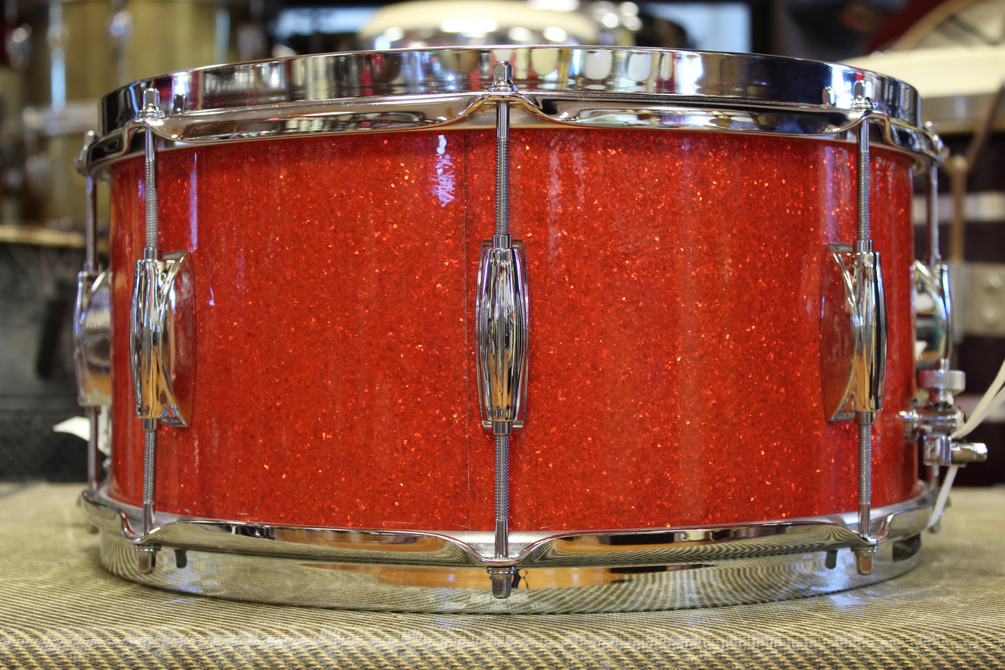 Gretsch Broadkaster Snare Drum 7"x14" in Tangerine Glass Glitter