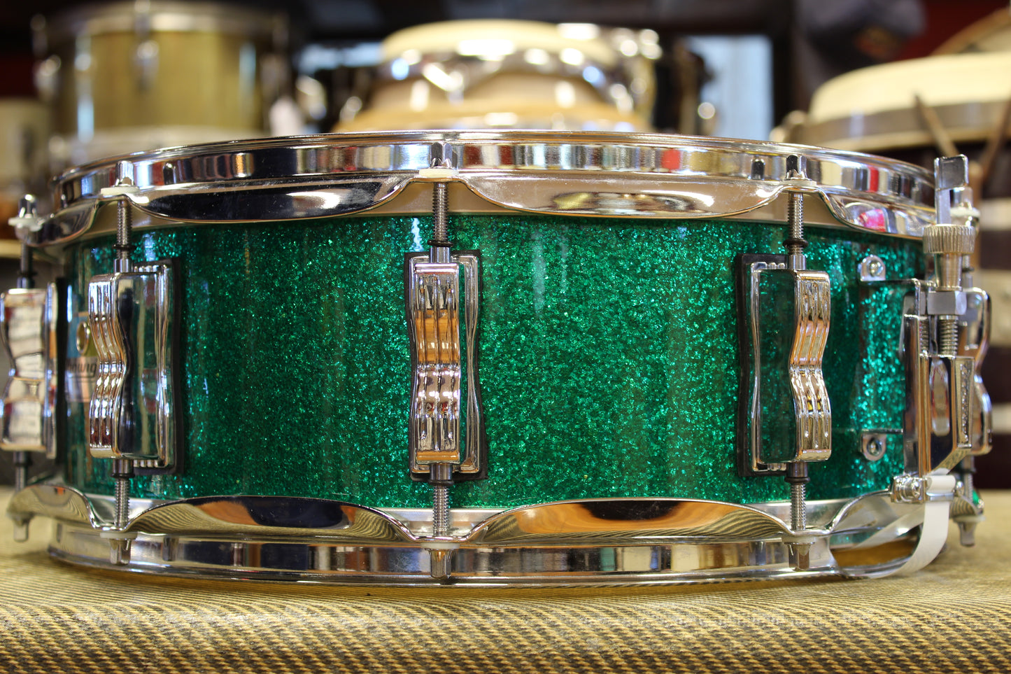 Ludwig Classic Maple 5"x14" Snare Drum in Green Sparkle