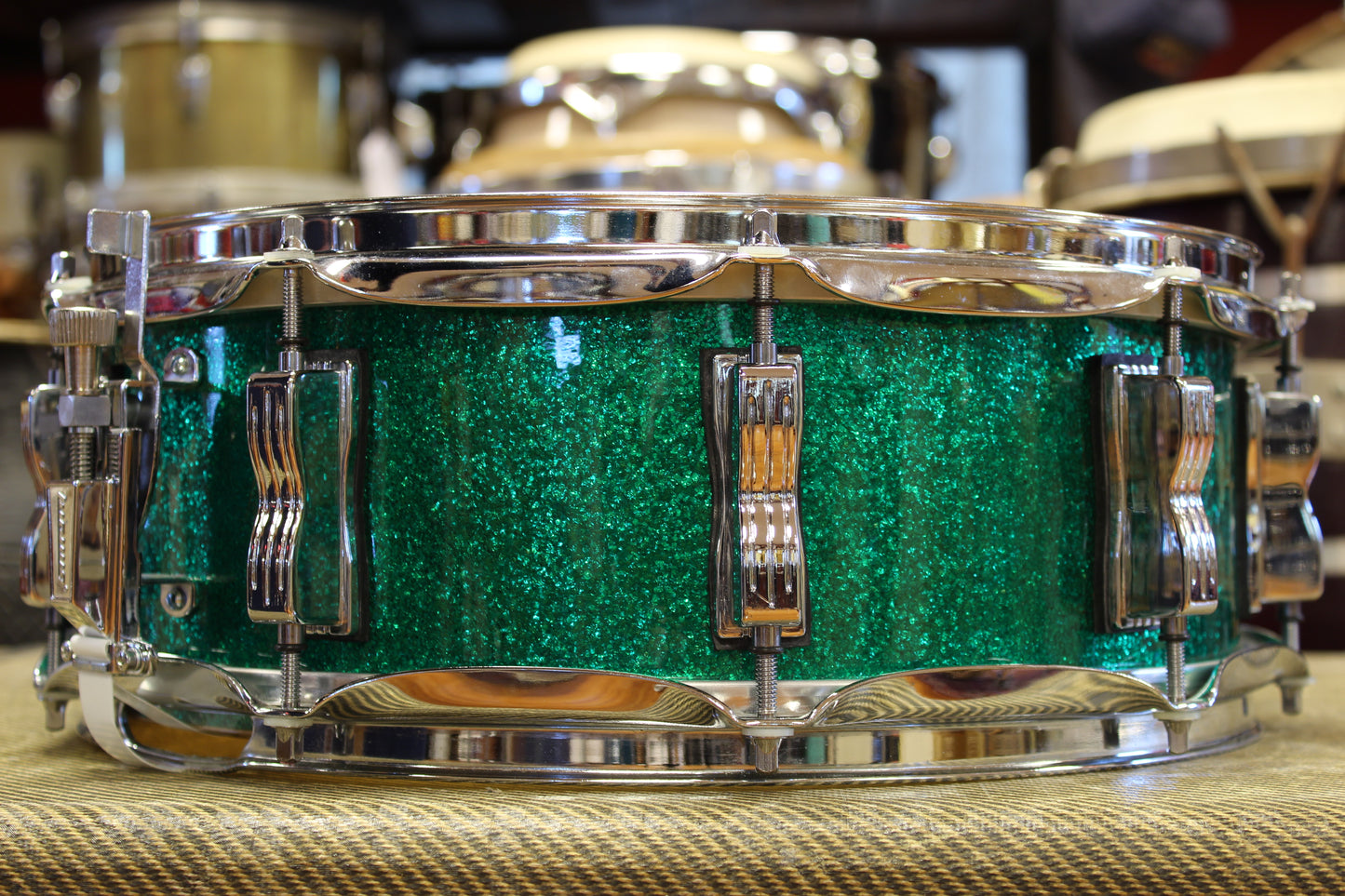 Ludwig Classic Maple 5"x14" Snare Drum in Green Sparkle