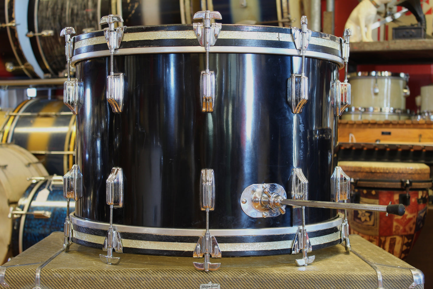 1970's Rogers Drum kit in Jet Black Pearl 14x22 16x16 9x13
