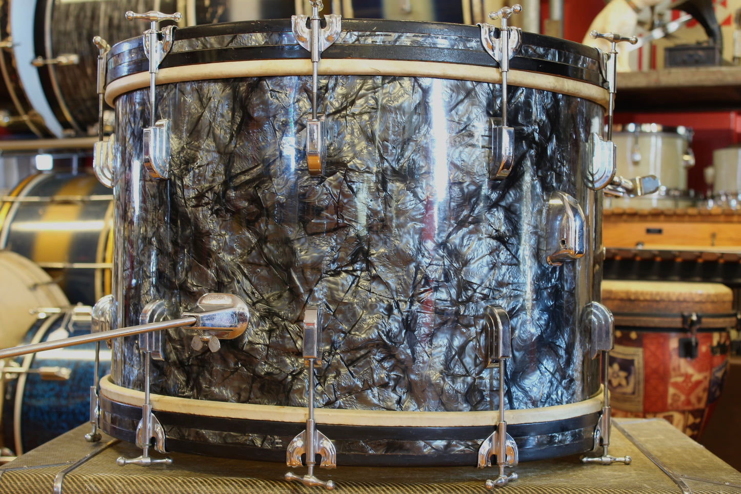 1959-60 Leedy/Slingerland in Black Diamond Pearl 9x13 16x16 14x22 5.5x14