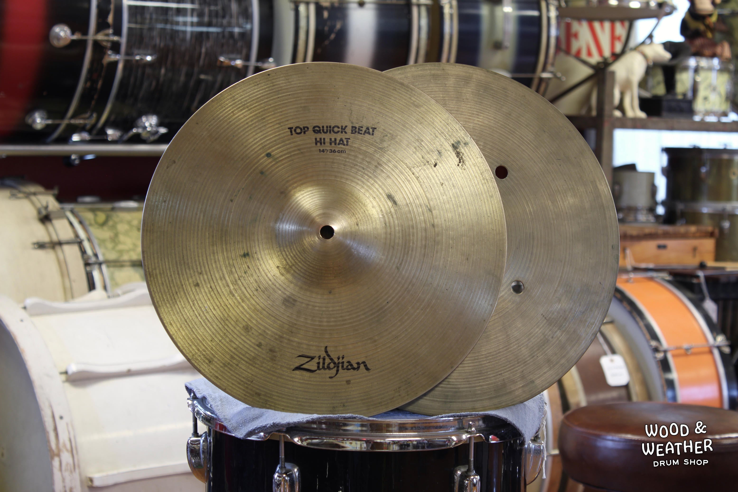 1980/90s A. Zildjian Quick Beat Hi-Hat Cymbals 1170/1425g – Wood  Weather  Drum Shop