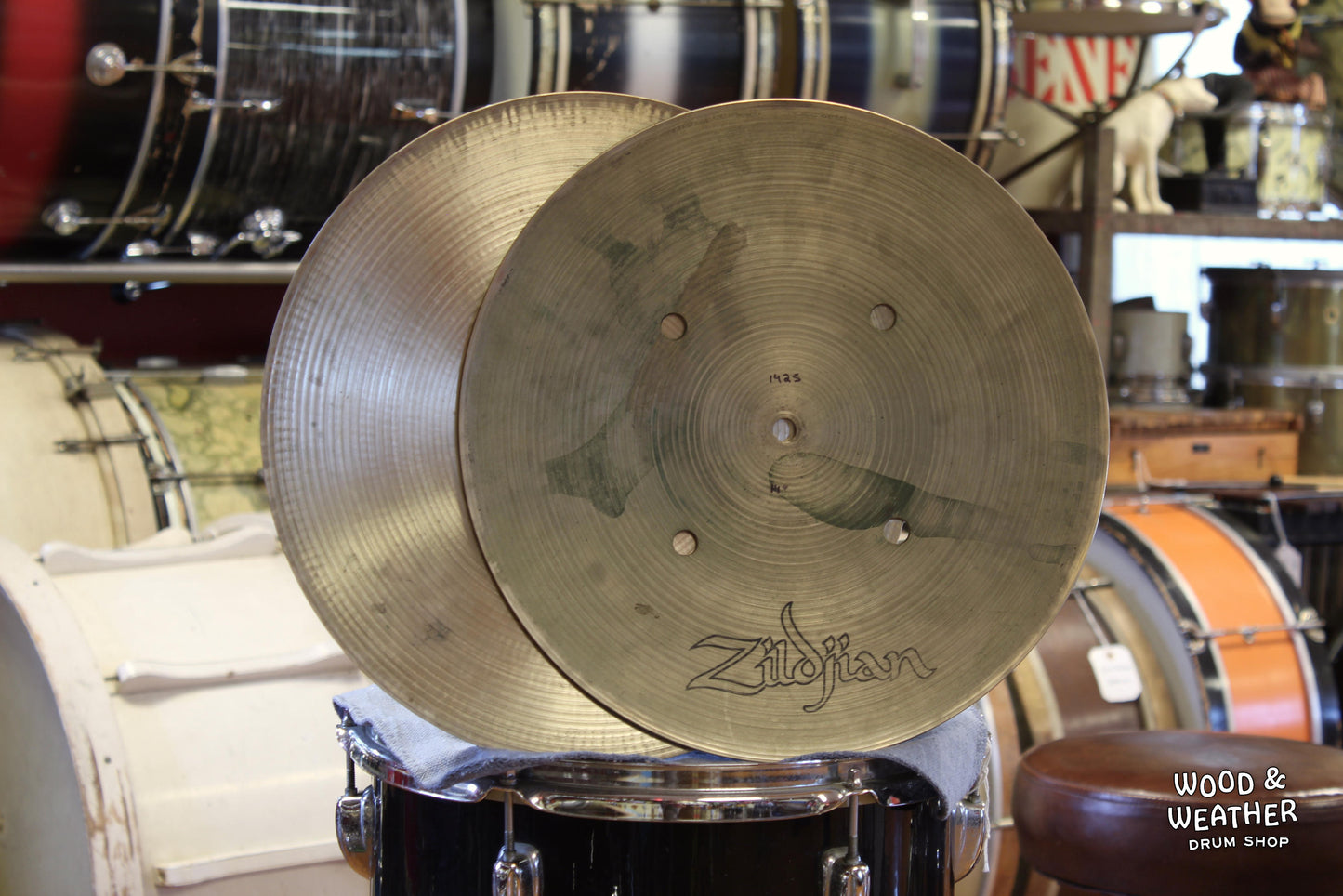 1980/90s A. Zildjian Quick Beat Hi-Hat Cymbals 1170/1425g