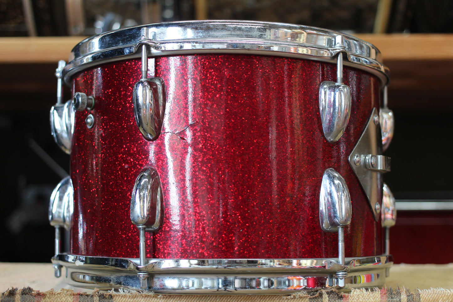 1960's Slingerland 'Modern Jazz' Outfit in Red Sparkle 14x20 14x14 8x12