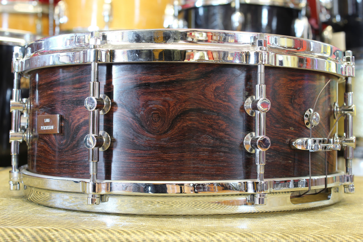 1990's Lang Percussion Gladstone 5.5"x14" Solid Cocobolo Snare Drum