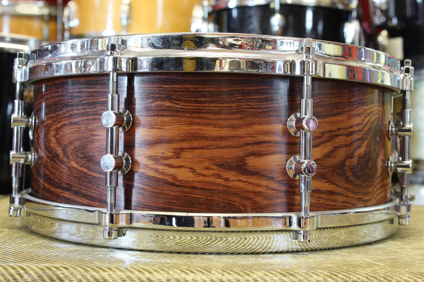 1990's Lang Percussion Gladstone 5.5"x14" Solid Cocobolo Snare Drum