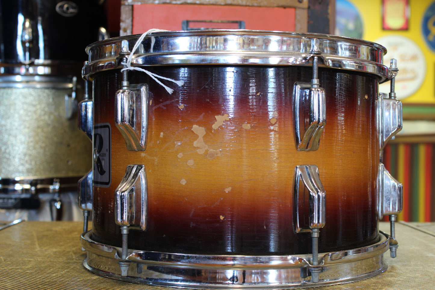 1970's Rogers Big R 8x12 Tom Tom in Tobacco Burst