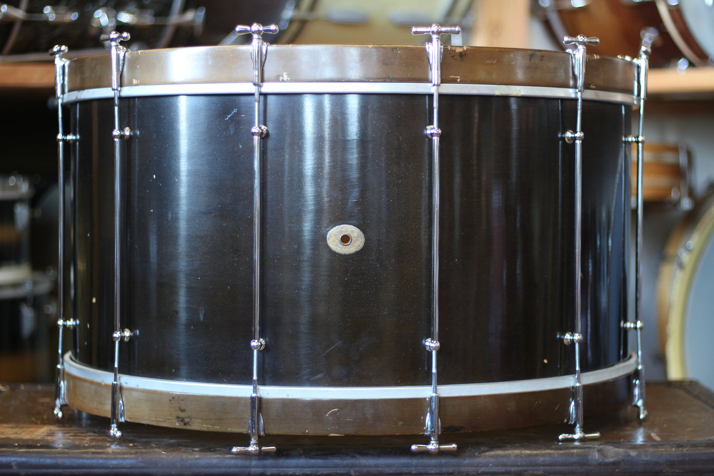 1930's Ludwig & Ludwig in Brown Lacquer 14x28 13x14 10x13