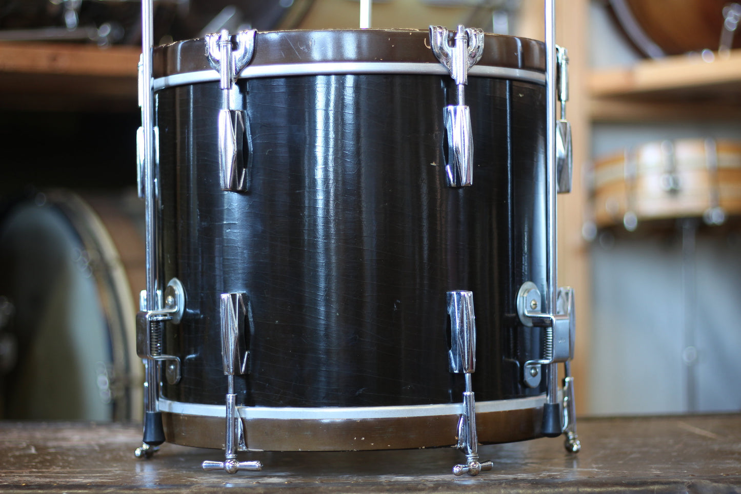 1930's Ludwig & Ludwig in Brown Lacquer 14x28 13x14 10x13